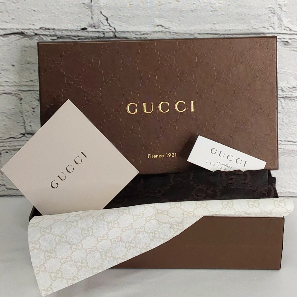 'Gucci' Signature'cc' Box, Dust Bag, Tissue Paper, Insert Card 4-Piece Gift Set